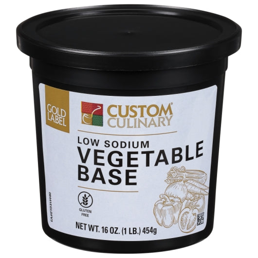 Gold Label Low Sodium Vegetable Base Paste, No MSG Added, Gluten Free, Vegan, 6 x 1 lb Case - Pantry Ingredients