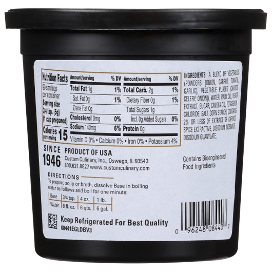 Gold Label Low Sodium Vegetable Base Paste, No MSG Added, Gluten Free, Vegan, 6 x 1 lb Case - DOT product image 7