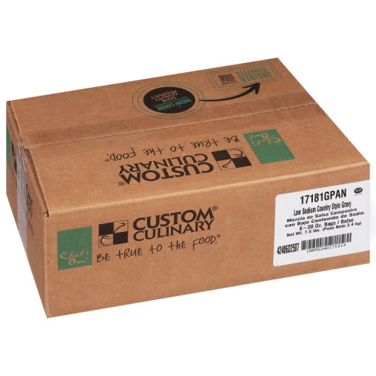 Custom Culinary Country Low Sodium Country Gravy Mix, No MSG Added, Gluten Free, 6 x 20 oz Case - DOT product image 5