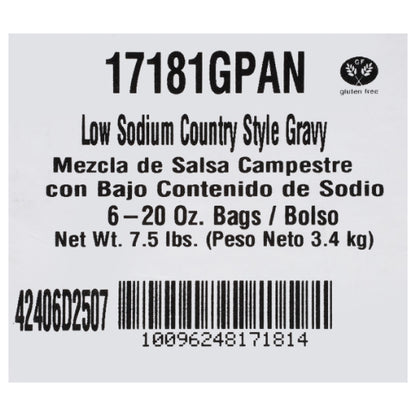 Custom Culinary Country Low Sodium Country Gravy Mix, No MSG Added, Gluten Free, 6 x 20 oz Case - DOT product image 8