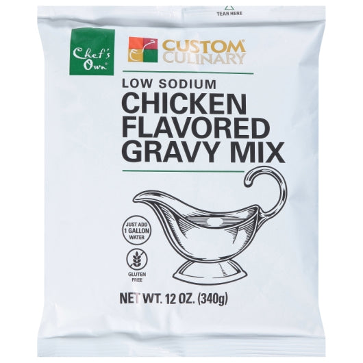 Custom Culinary Panroast Low Sodium Chicken Flavored Gravy Mix, 8 x 12 oz Case - Condiments & Sauces