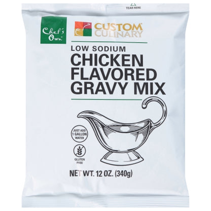 Custom Culinary Panroast Low Sodium Chicken Flavored Gravy Mix, 8 x 12 oz Case - Condiments & Sauces