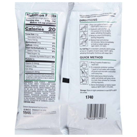 Custom Culinary Panroast Low Sodium Chicken Flavored Gravy Mix, 8 x 12 oz Case - DOT product image 7