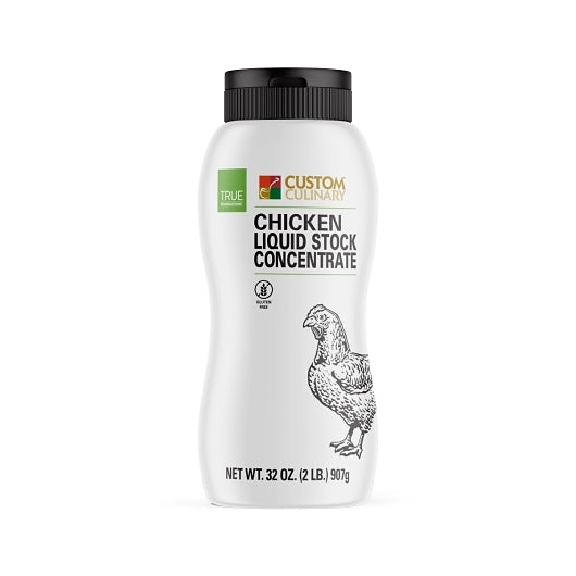 Custom Gold Label Liquid Chicken Stock Concentrate, No MSG Added, Gluten Free, 6 x 2 lb Case - Pantry Ingredients
