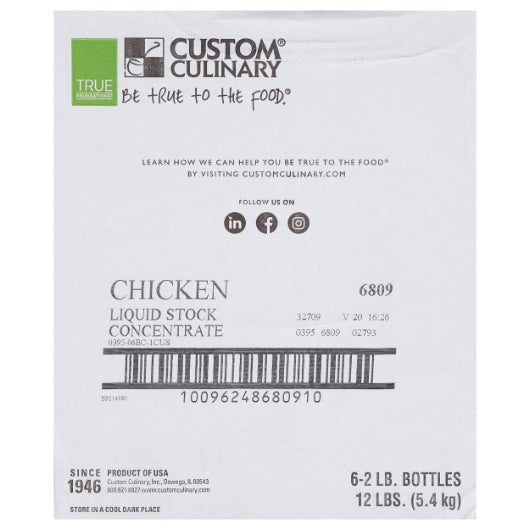 Custom Gold Label Liquid Chicken Stock Concentrate, No MSG Added, Gluten Free, 6 x 2 lb Case - DOT product image 7