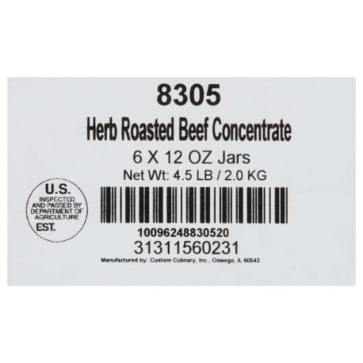 Custom Culinary Masters Herb Roasted Beef Au Jus Concentrate, 6 x 12 oz Case - DOT product image 8