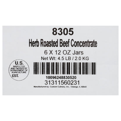 Custom Culinary Masters Herb Roasted Beef Au Jus Concentrate, 6 x 12 oz Case - DOT product image 8