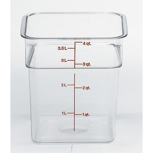 Cambro Camwear Clear Square Container 4 Quart, 1 x 6 each Case - DOT product image 2