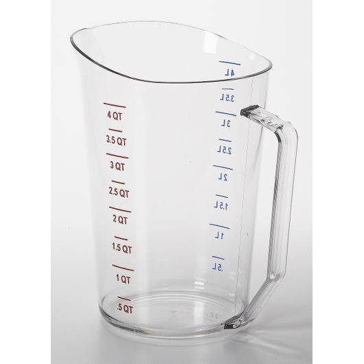Cambro Plastic 4 Quart Clear Measuring Cup, 1 x 1 each Case - Kitchen Smallware