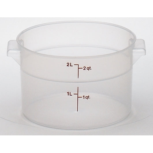 Cambro 2 Quart Round Translucent Measuring Storage Container, 1 x 12 each Case - Food Storage Containers