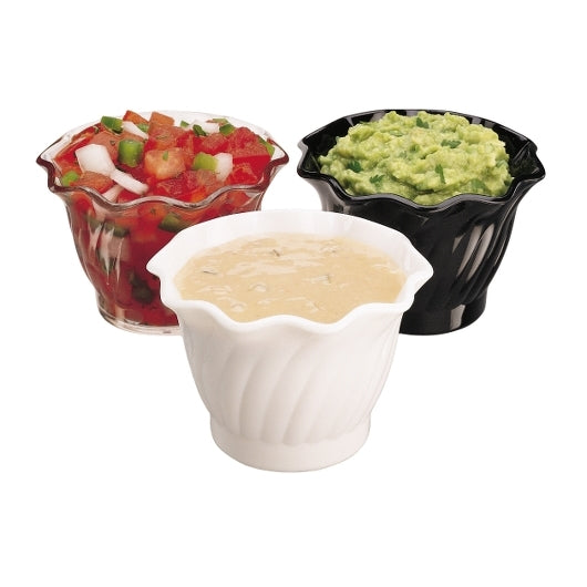 Cambro 5 Ounce Clear Swirl Bowl, 1 x 24 each Case - Plates Bowls