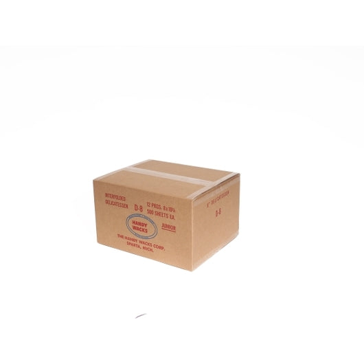 Handy Wacks 8 Inch X 10 Inch Interfolded Deli Premium Grade Paper, 12 x 500 ct Case - Disposables