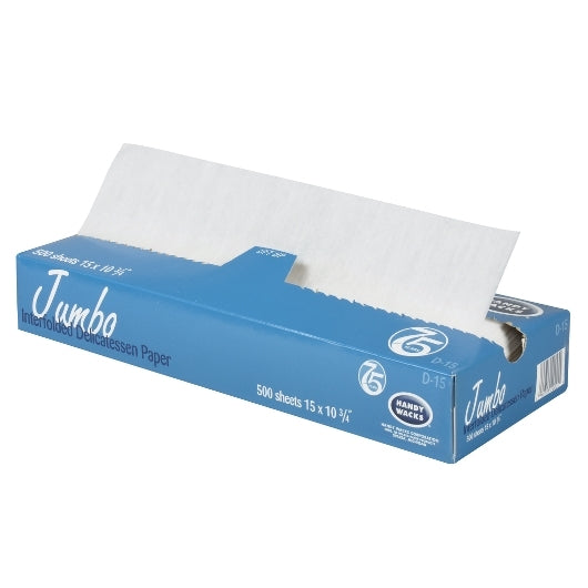Handy Wacks 15 Inch X 10.75 Inch Interfolded Deli Premium Grade Paper, 12 x 500 ct Case - DOT product image 3