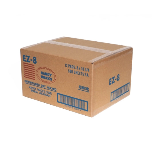 Handy Wacks 8 Inch X 10.75 Inch Interfolded Dry Wax Deli Paper, 12 x 500 ct Case - Disposables
