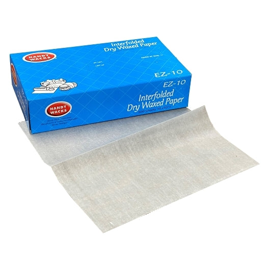 Handy Wacks 10 Inch X 10.75 Inch Economy Grade Interfolded Deli Dry Wax Paper, 12 x 500 ct Case - Disposables