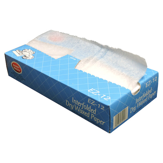 Handy Wacks 12 Inch X 10.75 Inch Dry Wax Interfolded Deli Paper, 12 x 500 ct Case - Disposables