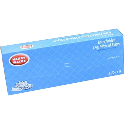 Handy Wacks 15 Inch X 10.75 Inch Interfolded Dry Wax Deli Paper, 12 x 500 ct Case - Disposables