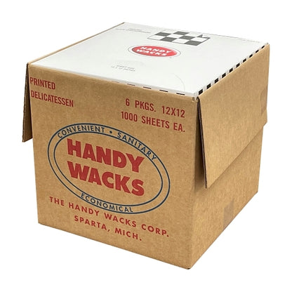 Handy Wacks 12 Inch X 12 Inch X 2.5 inch Black Checkerboard Deli Wrap, 6 x 1000 ct Case - Tabletop Supplies