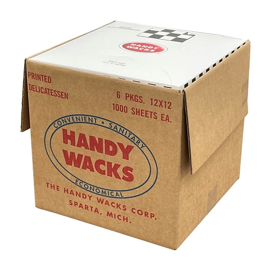 Handy Wacks 12 Inch X 12 Inch X 2.5 inch Black Checkerboard Deli Wrap, 6 x 1000 ct Case - Tabletop Supplies