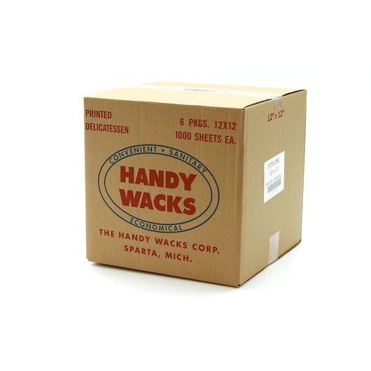 Handy Wacks 12 Inch X 12 Inch X 2.5 inch Blue Checkerboard Deli Wrap, 6 x 1000 ct Case - Tabletop Supplies