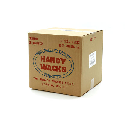 Handy Wacks 12 Inch X 12 Inch X 2.5 inch Blue Checkerboard Deli Wrap, 6 x 1000 ct Case - Tabletop Supplies