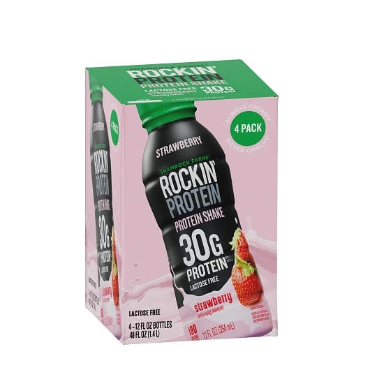 Rockin' Protein Strawberry Protein Shake, 30g Protein, 6 x 48 fl oz Case - Nutrition Drinks - image 2