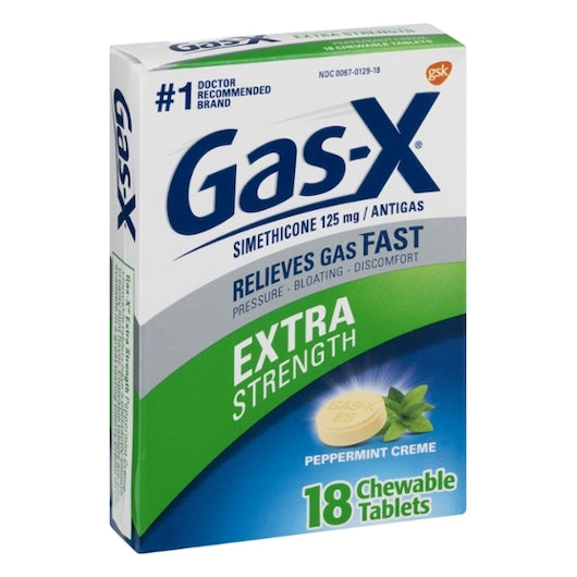 Gas-X Peppermint Creme Tablets, 4 x 6 x 18 each Case - DOT product image 2