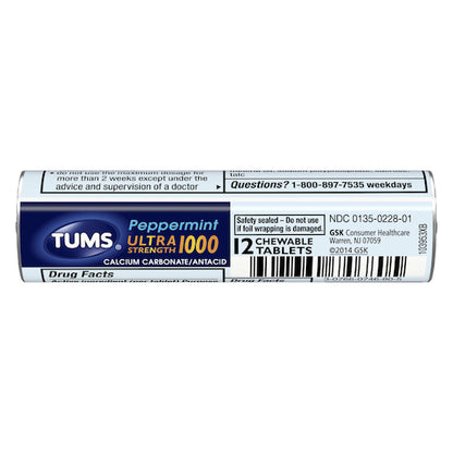 Tums Ultra Strength Peppermint Antacid Chewable Tablets, 24 x 12 x 12 each Case - DOT product image 4