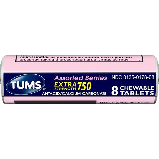 Tums Extra Assorted Berries, 8 Count (30-12 Pack) - DOT product image 1