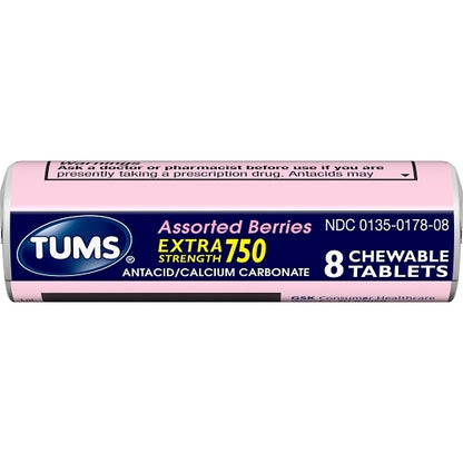 Tums Extra Assorted Berries, 8 Count (30-12 Pack) - DOT product image 1