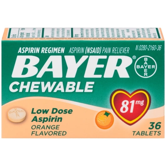 Bayer Orange Chewable Tablets, 6 x 6 x 36 PC Case - Health & Personal Care