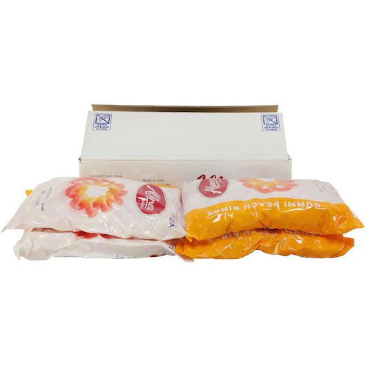 Albanese Rings Peach Gummy Candy, 4 x 4.5 lb Case - Candy & Confections