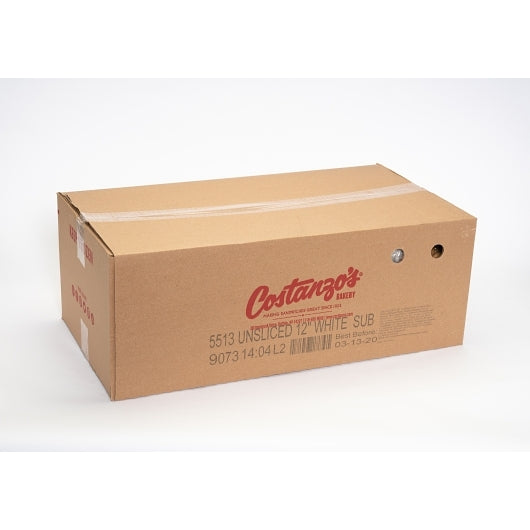Costanzo's Bakery 12 inch Unsliced White Submarine Roll, 6 x 6 x 176 GR Case - DOT product image 5