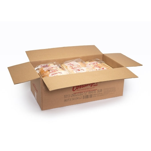 Costanzo's Bakery 12 inch Unsliced White Submarine Roll, 6 x 6 x 176 GR Case - DOT product image 4
