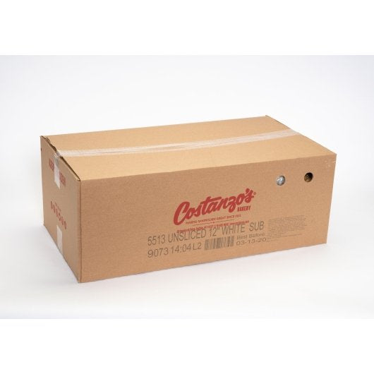 Costanzo's Bakery 12 inch Unsliced White Submarine Roll, 6 x 6 x 176 GR Case - DOT product image 6
