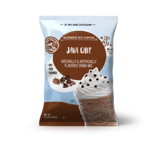 Big Train Java Chip Blended Ice Coffee Powdered Drink Mix, 5 x 3.5 lb Case - Beverages