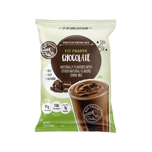 Big Train Fit Frappe Chocolate Protein Drink Mix, 4 x 3 lb Case - Beverages