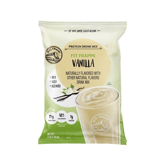 Big Train Fit Frappe Vanilla Protein Drink Mix, 4 x 3 lb Case - Beverages