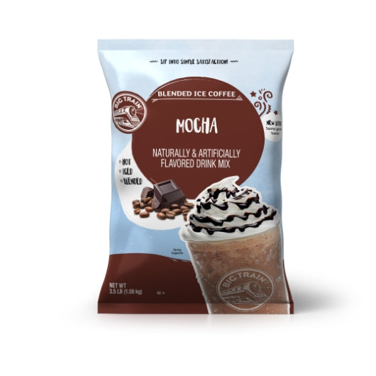 Big Train Mocha Blended Ice Coffee Mix, 5 x 3.5 lb Case - Beverages