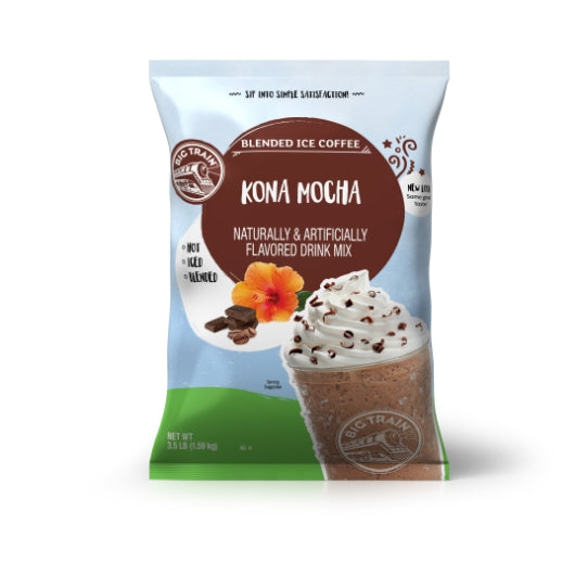 Big Train Kona Mocha Blended Ice Coffee Powdered Drink Mix, 5 x 3.5 lb Case - Beverages