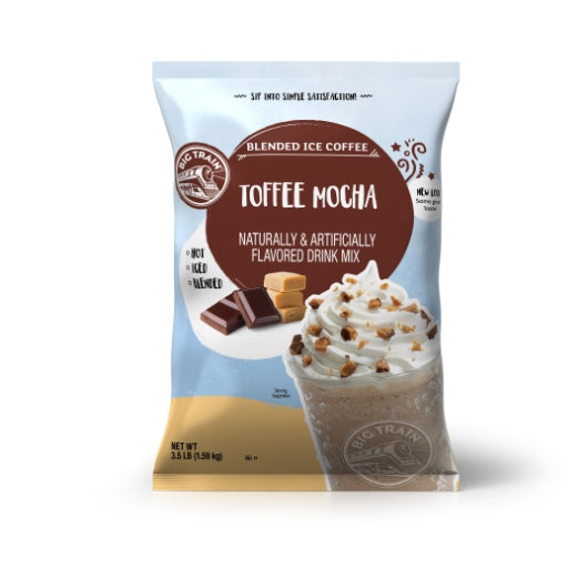 Big Train Toffee Mocha Blended Ice Coffee Powdered Drink Mix, 5 x 3.5 lb Case - Beverages