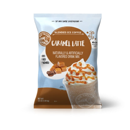Big Train Caramel Latte Blended Ice Coffee Powdered Drink Mix, 5 x 3.5 lb Case - Beverages