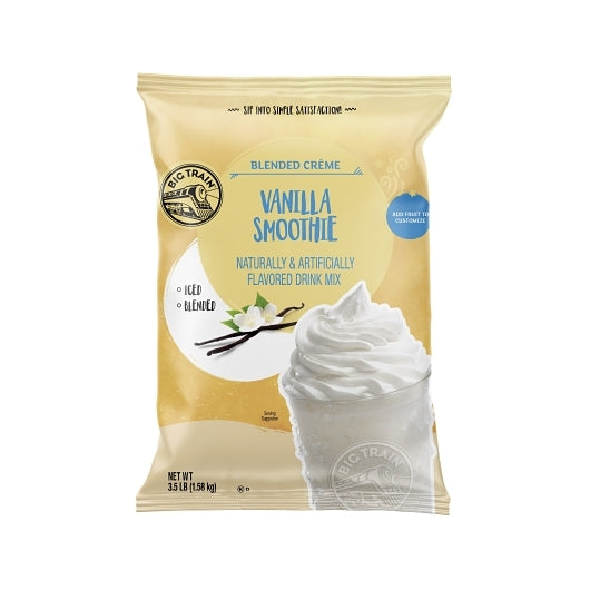 Big Train Vanilla Smoothie Blended Creme Drink Mix, 5 x 3.5 lb Case - Beverages