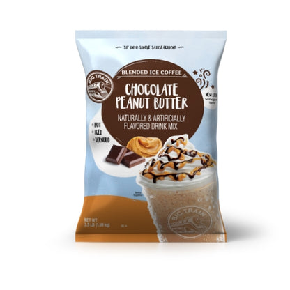 Big Train Chocolate Peanut Butter Blended Ice Coffee Powdered Drink Mix, 5 x 3.5 lb Case - Beverages