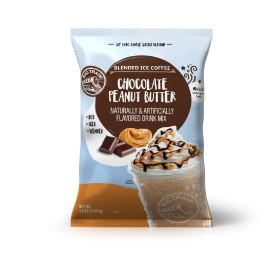 Big Train Chocolate Peanut Butter Blended Ice Coffee Powdered Drink Mix, 5 x 3.5 lb Case - Beverages