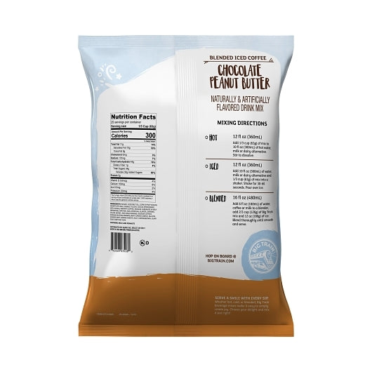 Big Train Chocolate Peanut Butter Blended Ice Coffee Powdered Drink Mix, 5 x 3.5 lb Case - DOT product image 2