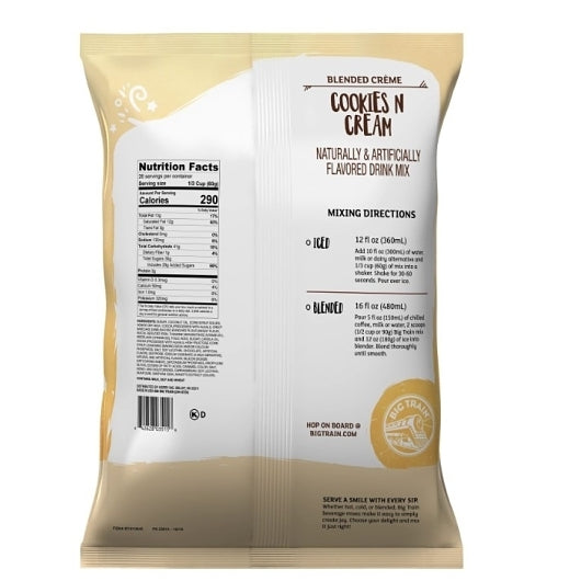 Big Train Cookies N Cream Blended Creme Drink Mix, 5 x 3.5 lb Case - DOT product image 2