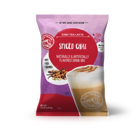 Big Train Spiced Chai Tea Latte Mix, 4 x 3.5 lb Case - Beverages