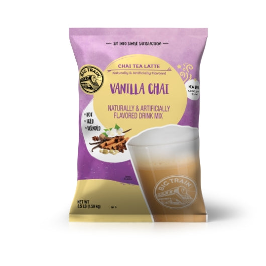 Big Train Vanilla Chai Tea Latte Mix, 4 x 3.5 lb Case - Beverages