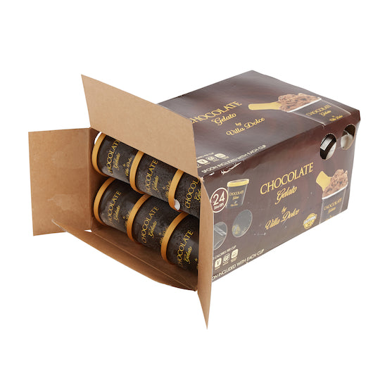 Villa Dolce DARK CHOCOLATE GELATO 3.6 OUNCE PORTION, 1 x 24 x 3.6 oz Case - DOT product image 3